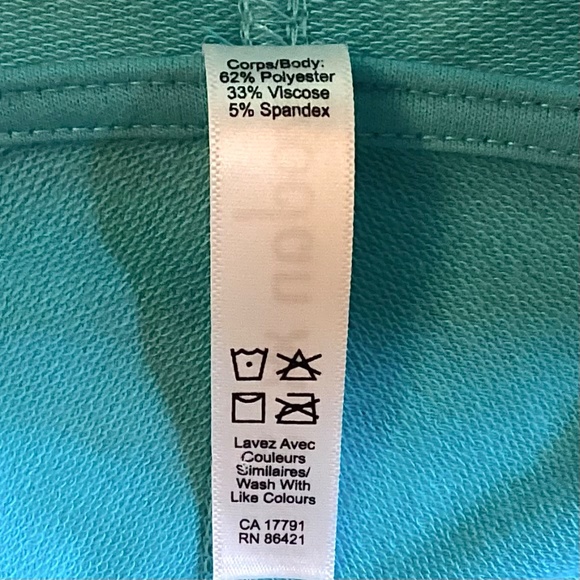 Kyodan–Women’s Cardigan Size L~ Turquoise~Open Front - Picture 9 of 12